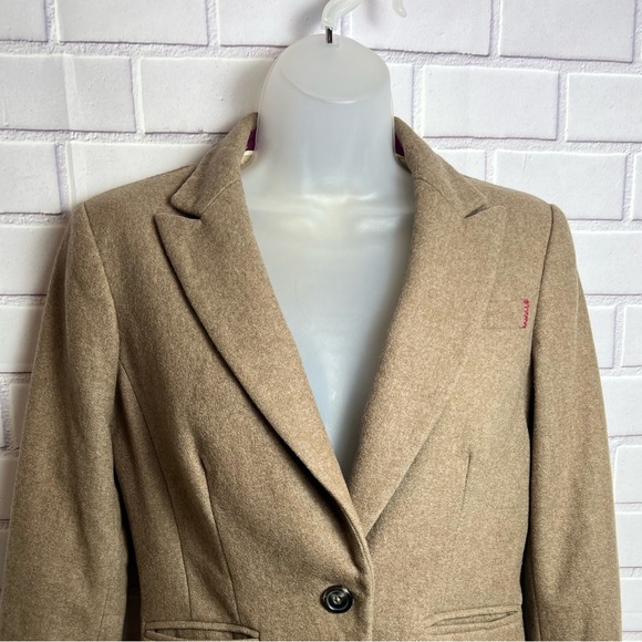 BANANA REPUBLIC Tailored Tan Wool-Blend Blazer/size 6P - Picture 4 of 13